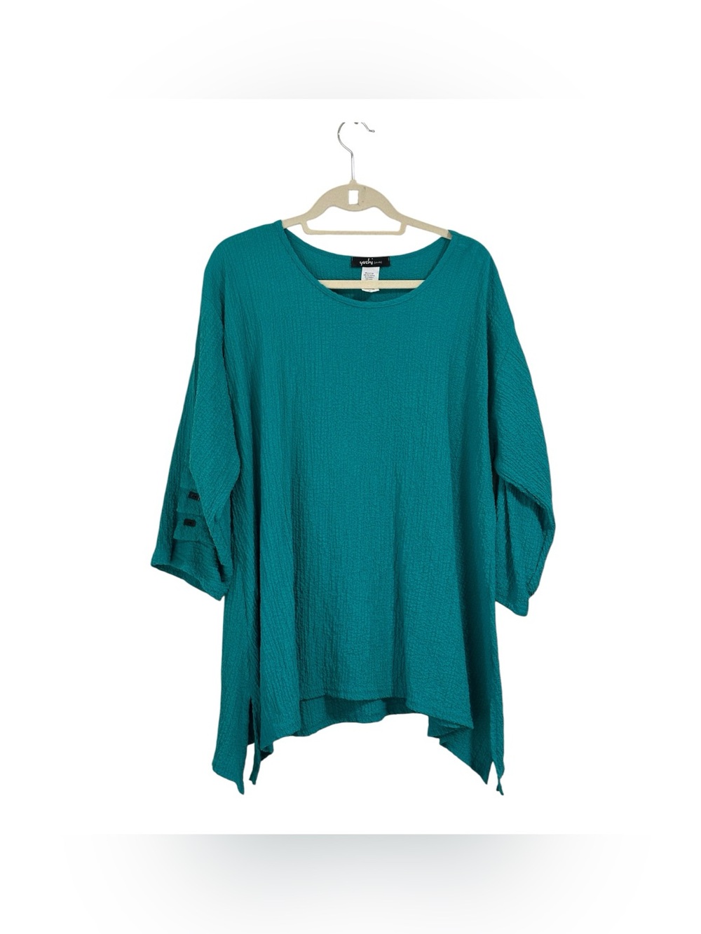 Yushi crinkle top in Turquoise blue size XL excellent condition.